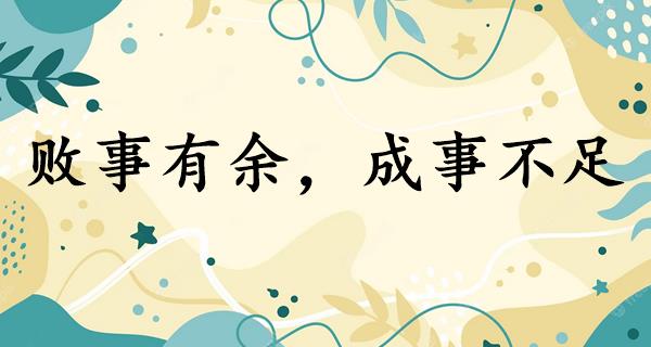 败事有余，成事不足