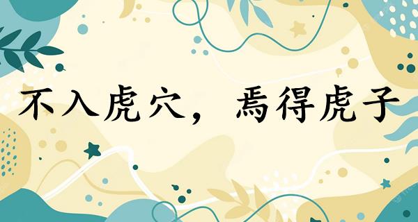 不入虎穴,焉得虎子