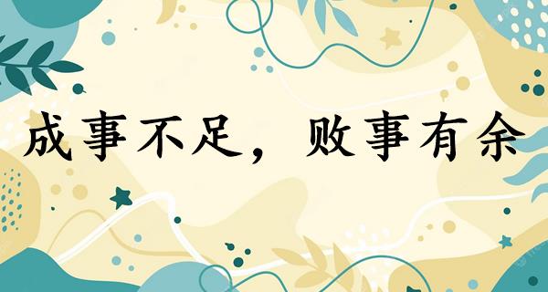 成事不足,败事有余
