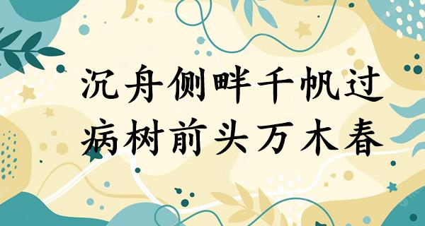 沉舟侧畔千帆过,病树前头万木春