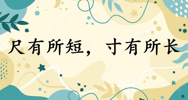 尺有所短,寸有所长