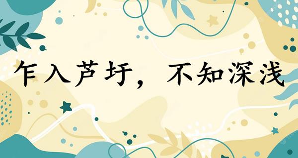 乍入芦圩，不知深浅
