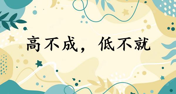 高不成,低不就