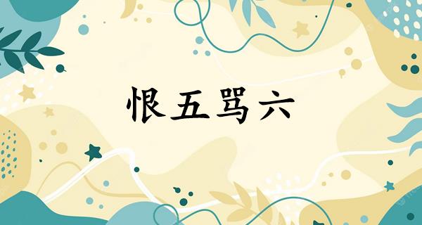 恨五骂六
