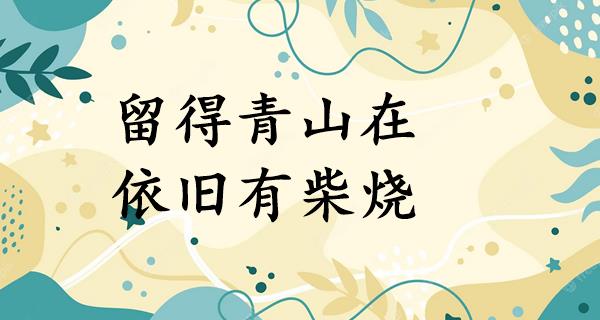 留得青山在,依旧有柴烧