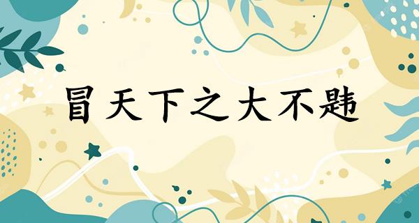 冒天下之大不韪