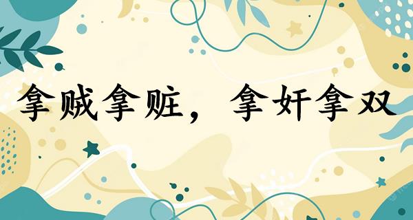 拿贼拿赃,拿奸拿双