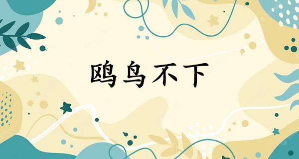 鸥鸟不下