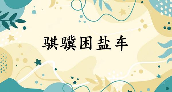 骐骥困盐车