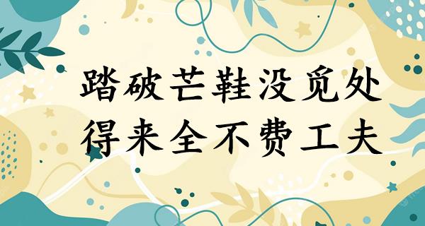 踏破芒鞋没觅处,得来全不费工夫