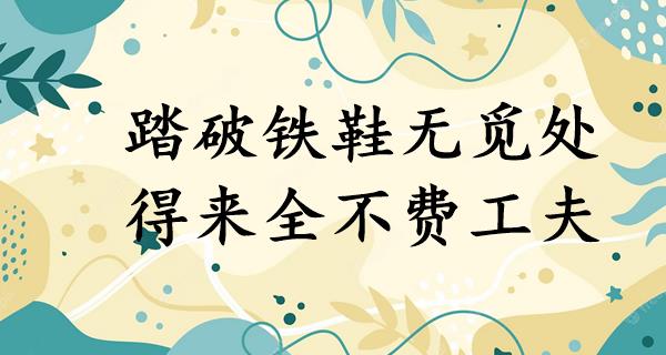 踏破铁鞋无觅处,得来全不费工夫