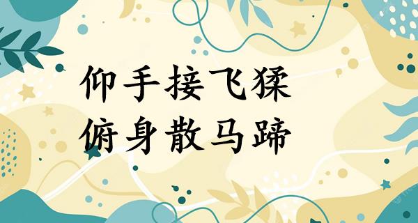 仰手接飞猱,俯身散马蹄