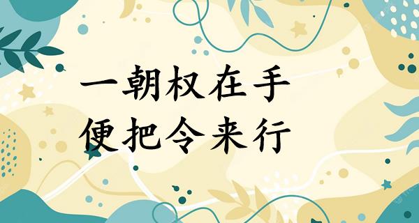 一朝权在手,便把令来行