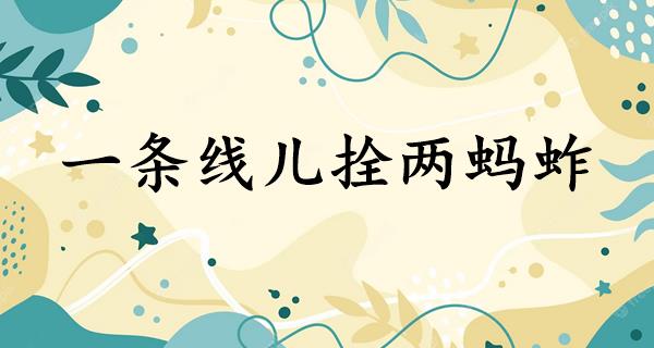 一条线儿拴两蚂蚱