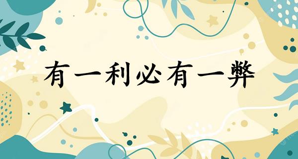 有一利必有一弊