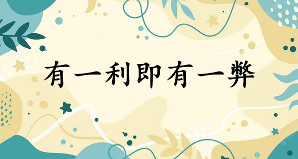 有一利即有一弊