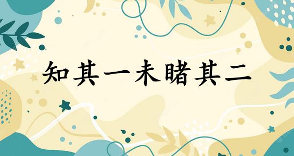 知其一未睹其二