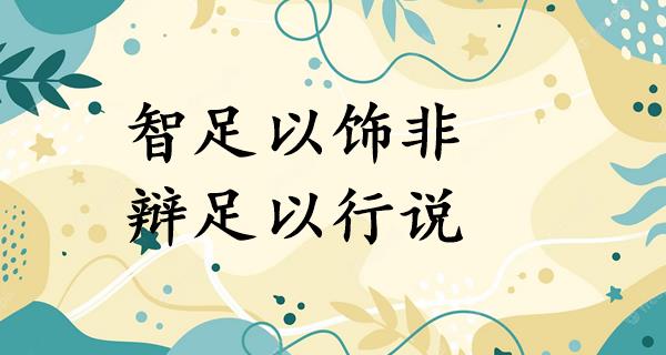 智足以饰非,辩足以行说